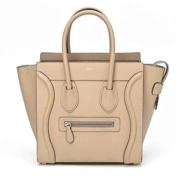 Celine Handbags - CELINE luggage micro beige handbag